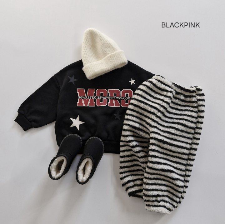 Black Pink - Korean Children Fashion - #kidsstore - Star Fleece Sweatshirt - 11