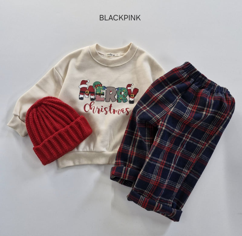 Black Pink - Korean Children Fashion - #kidsshorts - Merry Christmas Sweatshirt - 4
