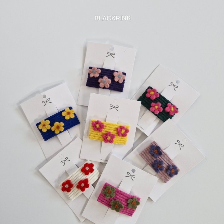 Black Pink - Korean Children Fashion - #kidzfashiontrend - Corduroy Flower Snap Pin - 3