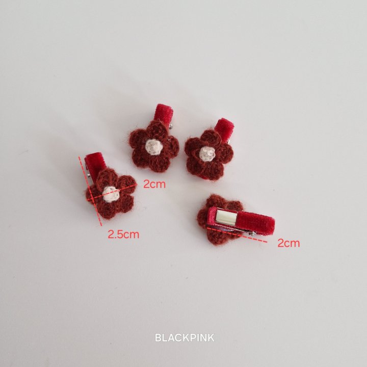 Black Pink - Korean Children Fashion - #kidzfashiontrend - Knitted Mini Flower Set - 9