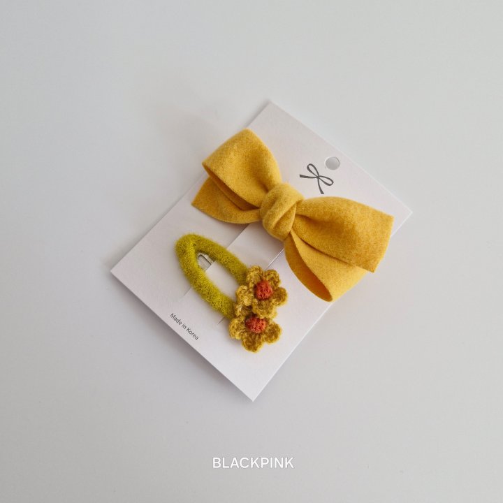 Black Pink - Korean Children Fashion - #kidzfashiontrend - Wool Flower Set - 6