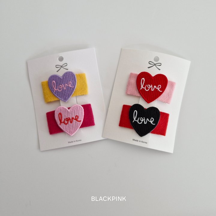 Black Pink - Korean Children Fashion - #kidzfashiontrend - Love Heart Set (set of 2) - 3