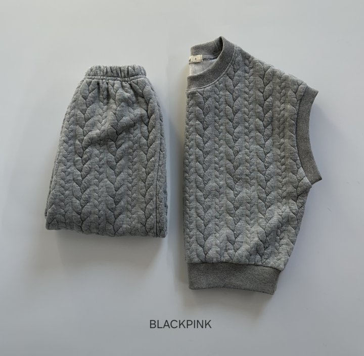 Black Pink - Korean Children Fashion - #kidzfashiontrend - Quilted Cable Knit Set-up - 7