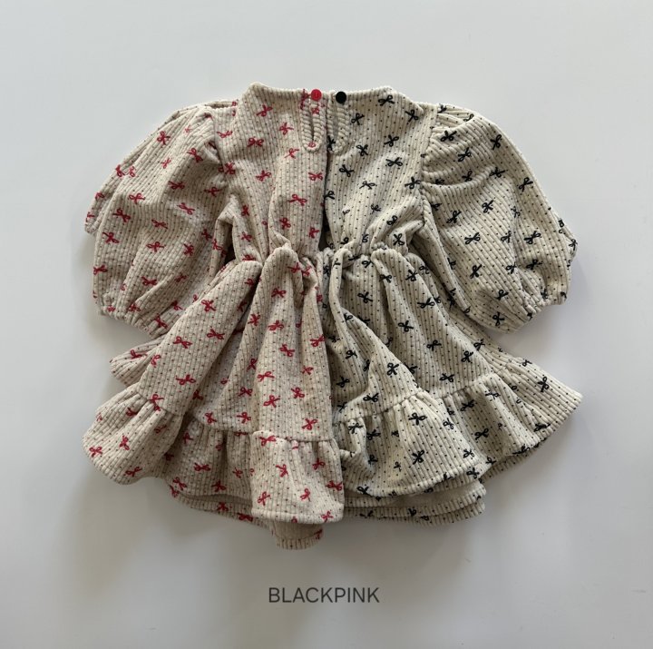 Black Pink - Korean Children Fashion - #kidzfashiontrend - Queenie Ribbon Corduroy One-piece - 10
