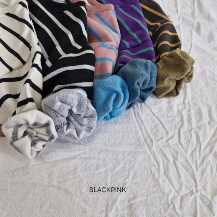 Black Pink - Korean Children Fashion - #kidzfashiontrend - Stripe Fleece Sweatshirt