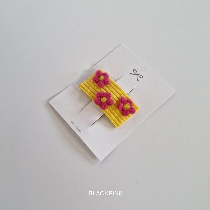 Black Pink - Korean Children Fashion - #littlefashionista - Corduroy Flower Snap Pin - 5