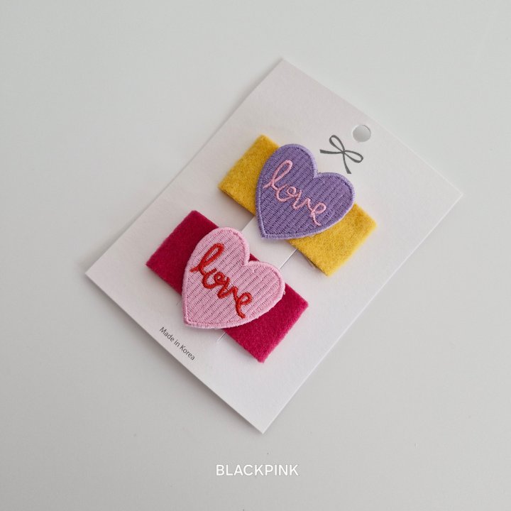 Black Pink - Korean Children Fashion - #littlefashionista - Love Heart Set (set of 2) - 5