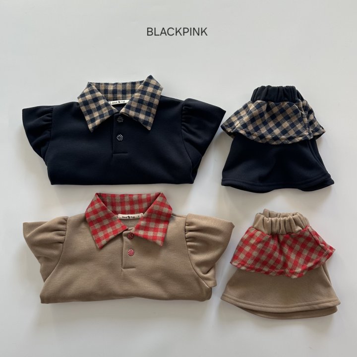 Black Pink - Korean Children Fashion - #littlefashionista - Lauren Check Set-up