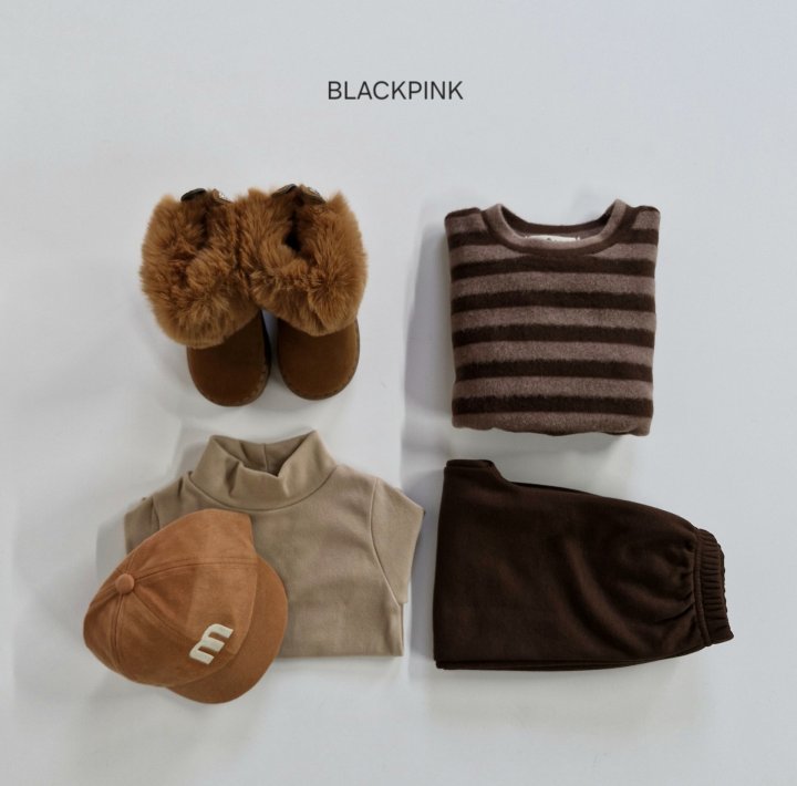 Black Pink - Korean Children Fashion - #littlefashionista - Striped Fleece Knit - 6