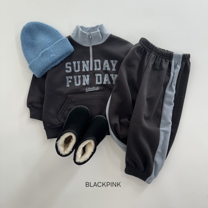 Black Pink - Korean Children Fashion - #littlefashionista - Sunday Cozy Set-up - 8