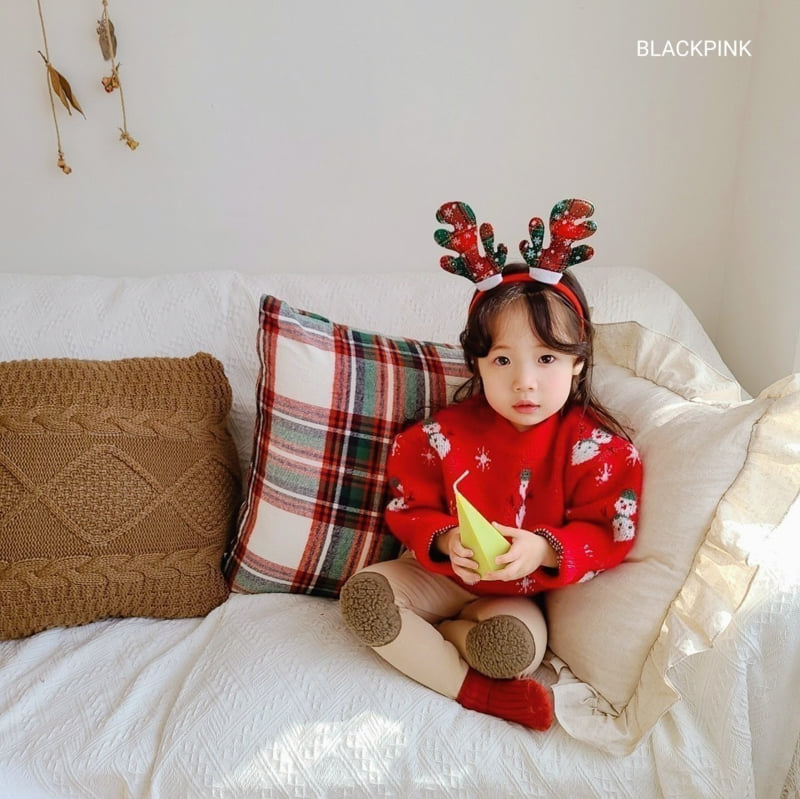 Black Pink - Korean Children Fashion - #littlefashionista - Winter Snowman Knit - 11