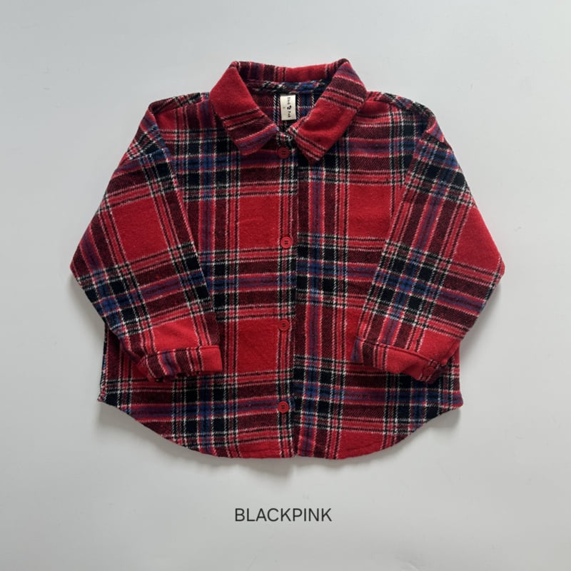 Black Pink - Korean Children Fashion - #littlefashionista - Christmas Check Shirt - 8