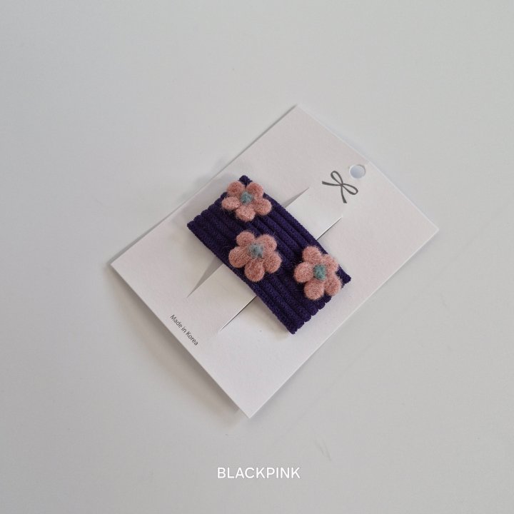 Black Pink - Korean Children Fashion - #magicofchildhood - Corduroy Flower Snap Pin - 6