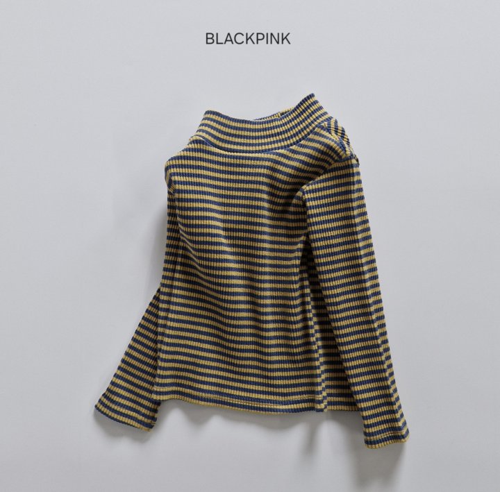 Black Pink - Korean Children Fashion - #magicofchildhood - Ribbed Stripe Half Turtleneck - 9