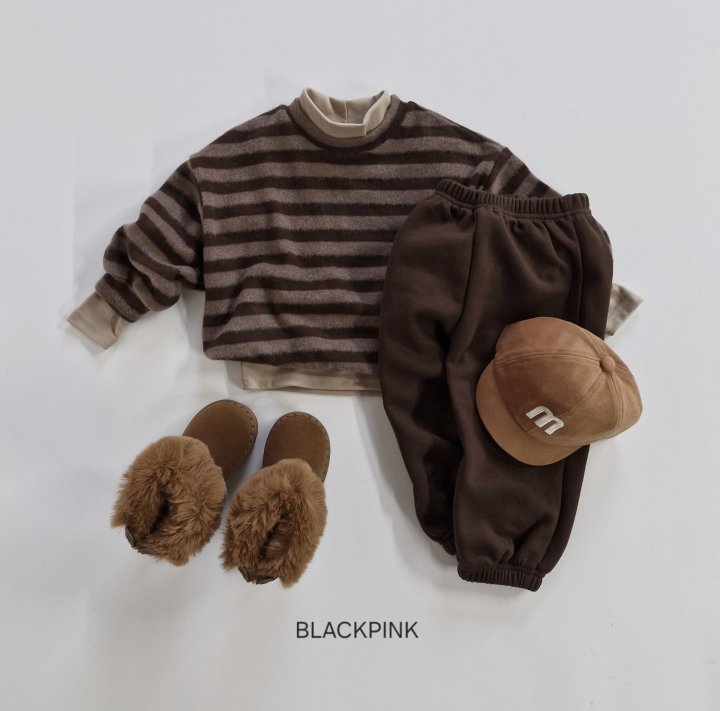 Black Pink - Korean Children Fashion - #magicofchildhood - Striped Fleece Knit - 7