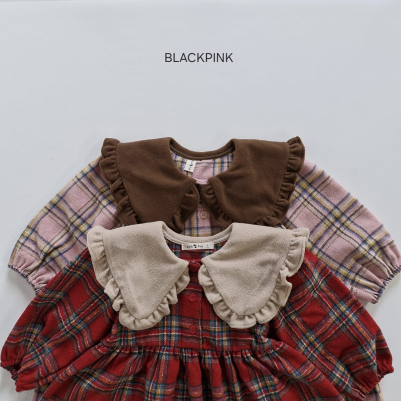 Black Pink - Korean Children Fashion - #magicofchildhood - Christmas Check One-piece