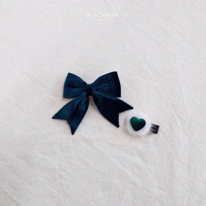 Black Pink - Korean Children Fashion - #minifashionista - Velvet Ribbon Heart Set - 10
