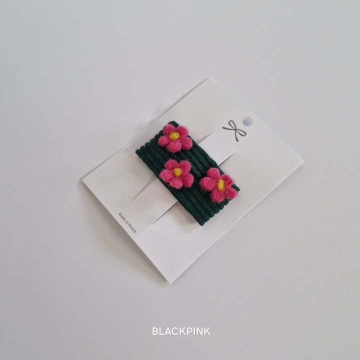 Black Pink - Korean Children Fashion - #minifashionista - Corduroy Flower Snap Pin - 7