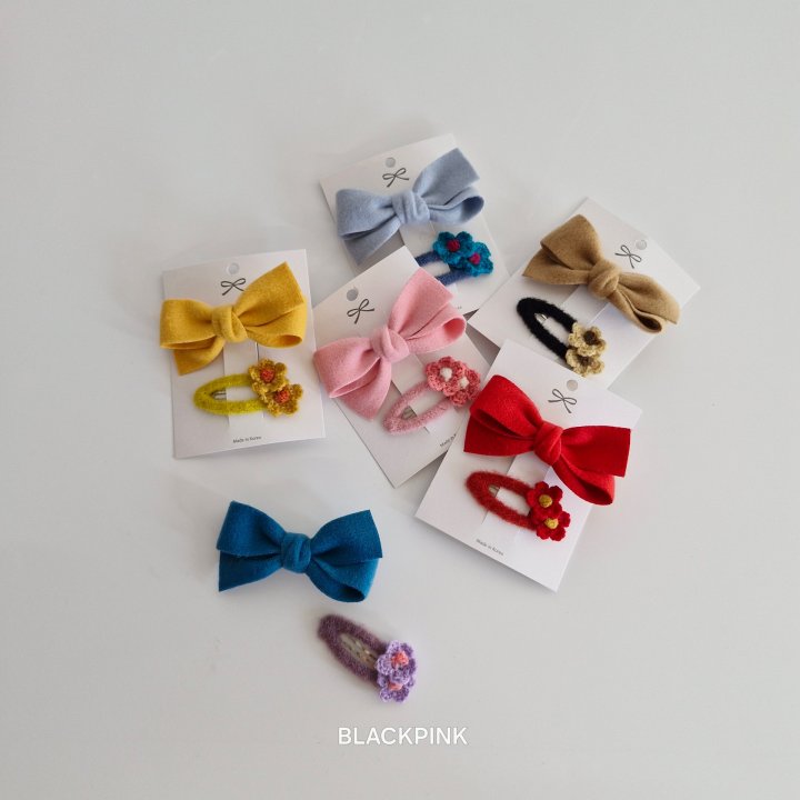 Black Pink - Korean Children Fashion - #minifashionista - Wool Flower Set - 10