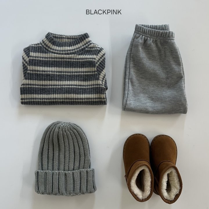 Black Pink - Korean Children Fashion - #magicofchildhood - Fleece Knit Stripe Half Turtleneck - 4
