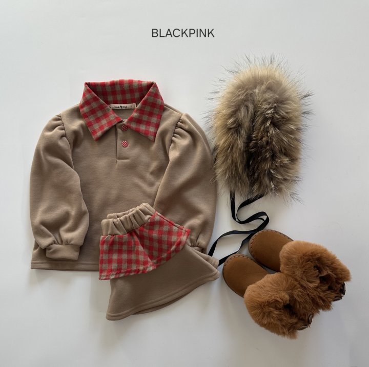 Black Pink - Korean Children Fashion - #minifashionista - Lauren Check Set-up - 3