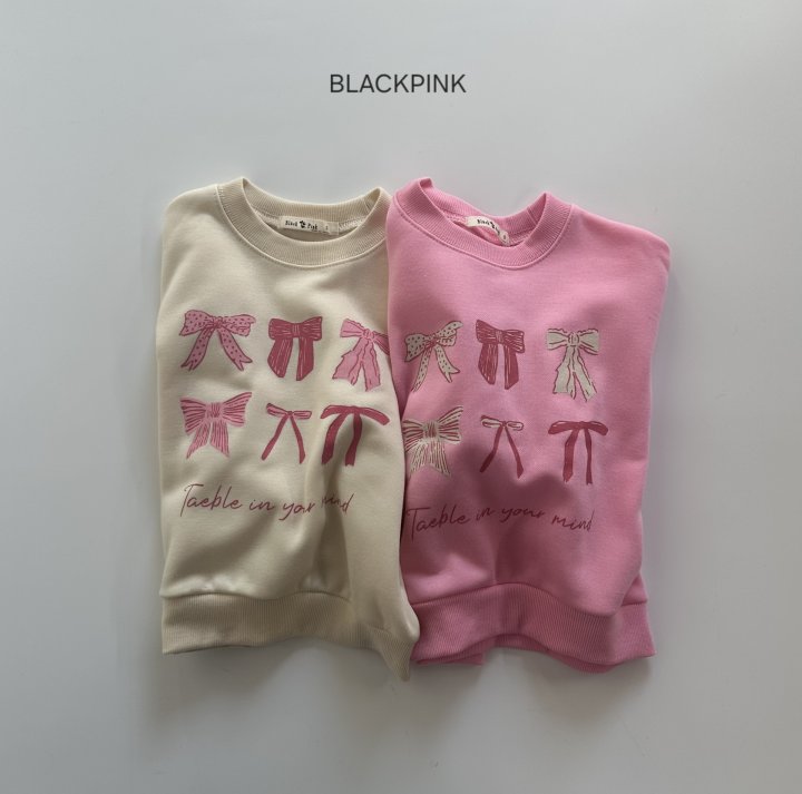 Black Pink - Korean Children Fashion - #minifashionista - Ribbon Fleece Sweatshirt