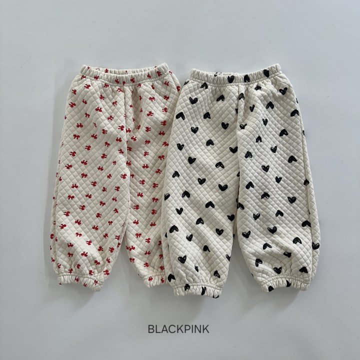 Black Pink - Korean Children Fashion - #minifashionista - Dia Quilted Jogger Pants - 3