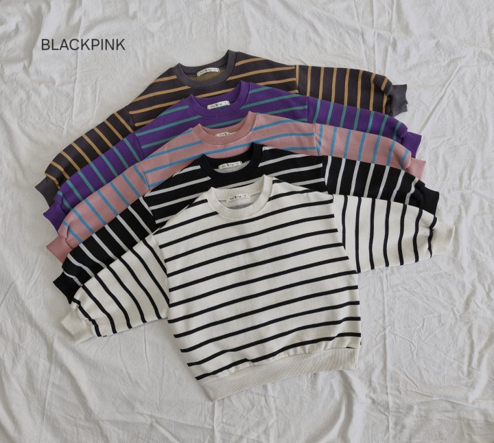 Black Pink - Korean Children Fashion - #minifashionista - Stripe Fleece Sweatshirt - 5