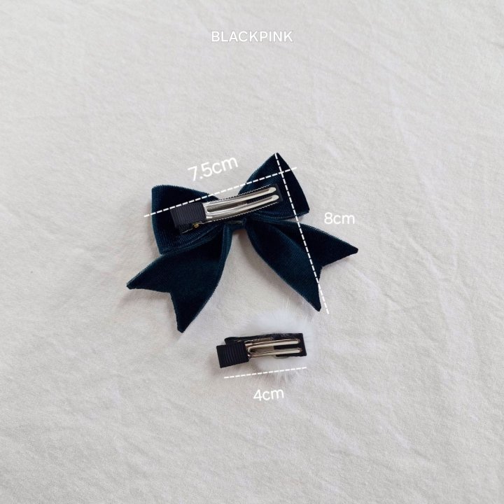 Black Pink - Korean Children Fashion - #prettylittlegirls - Velvet Ribbon Heart Set - 11