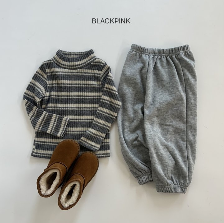 Black Pink - Korean Children Fashion - #prettylittlegirls - Fleece Knit Stripe Half Turtleneck - 5