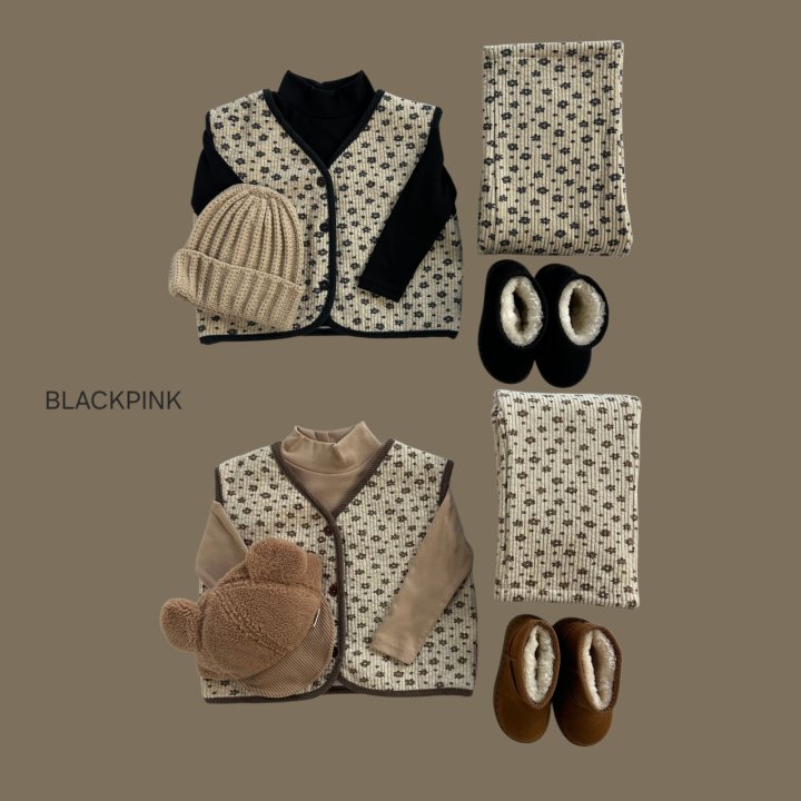 Black Pink - Korean Children Fashion - #prettylittlegirls - Flower Bonding Set-up