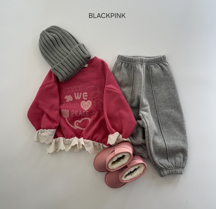 Black Pink - Korean Children Fashion - #prettylittlegirls - Double Fleece Pintuck Jogger Pants - 10