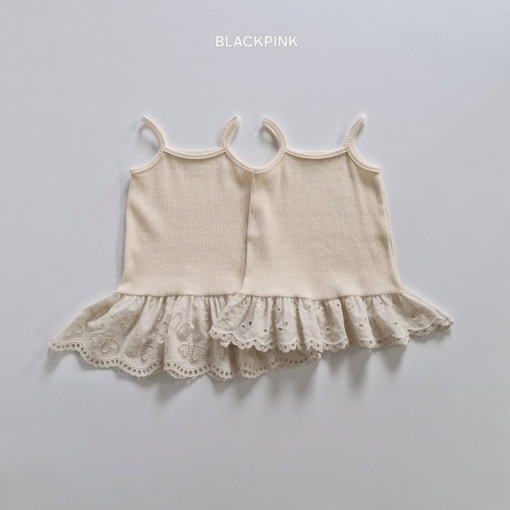 Black Pink - Korean Children Fashion - #prettylittlegirls - Layered Lace Sleeveless 2 - 2