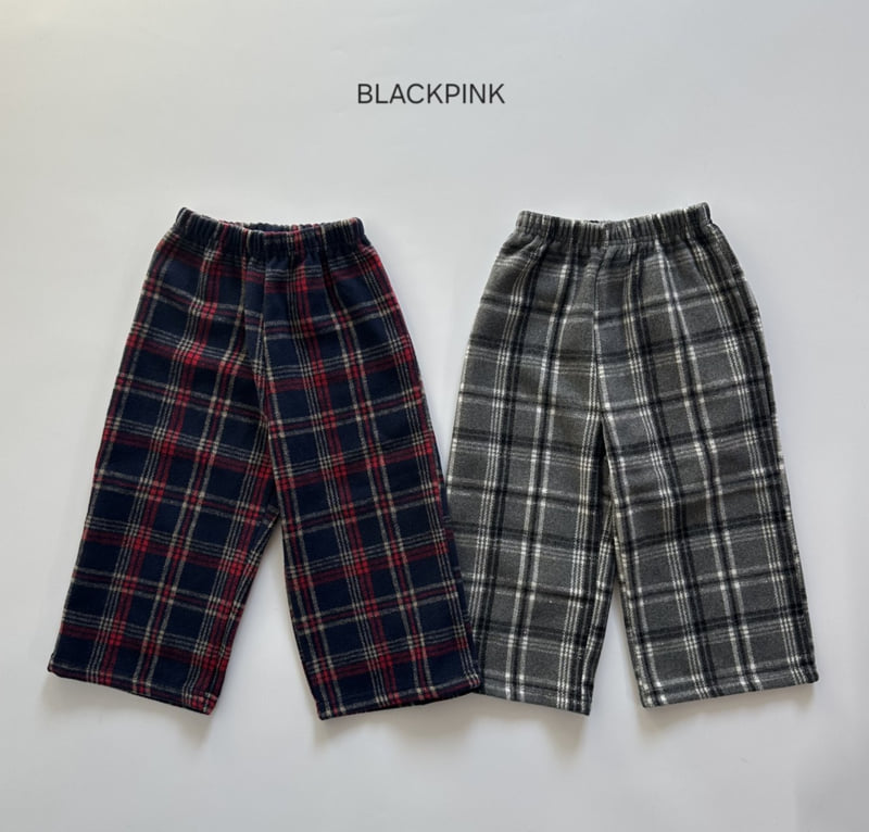 Black Pink - Korean Children Fashion - #prettylittlegirls - Fleece Check Pants