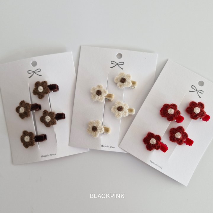 Black Pink - Korean Children Fashion - #stylishchildhood - Knitted Mini Flower Set