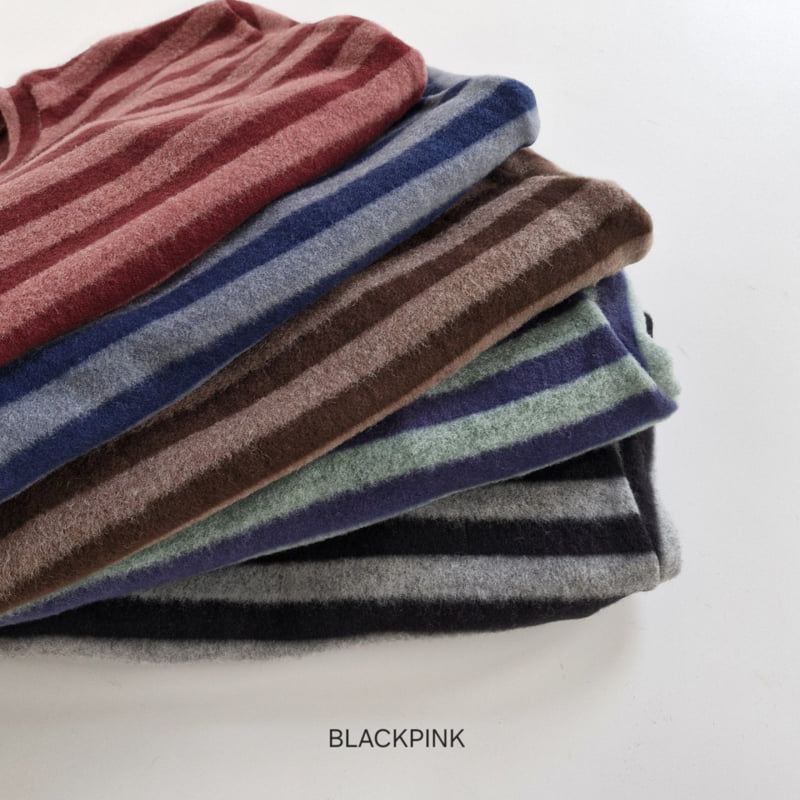 Black Pink - Korean Children Fashion - #stylishchildhood - Striped Fleece Knit - 12