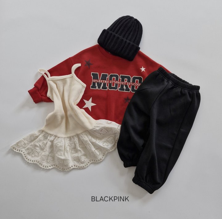 Black Pink - Korean Children Fashion - #toddlerclothing - Star Fleece Sweatshirt - 4
