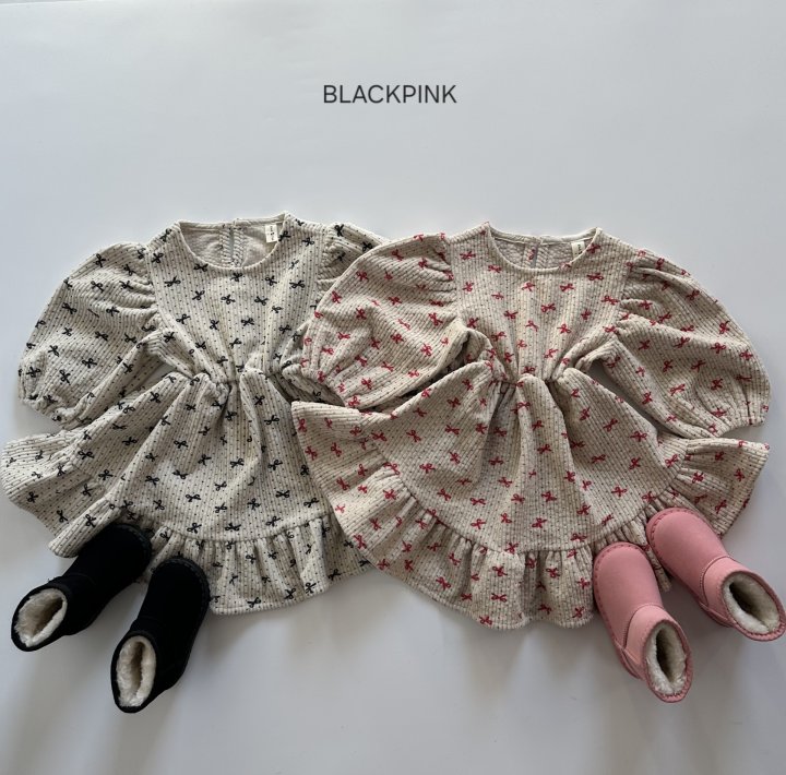 Black Pink - Korean Children Fashion - #stylishchildhood - Queenie Ribbon Corduroy One-piece - 2