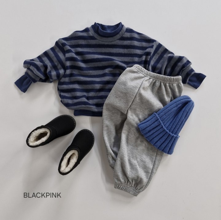 Black Pink - Korean Children Fashion - #todddlerfashion - Striped Fleece Knit - 10