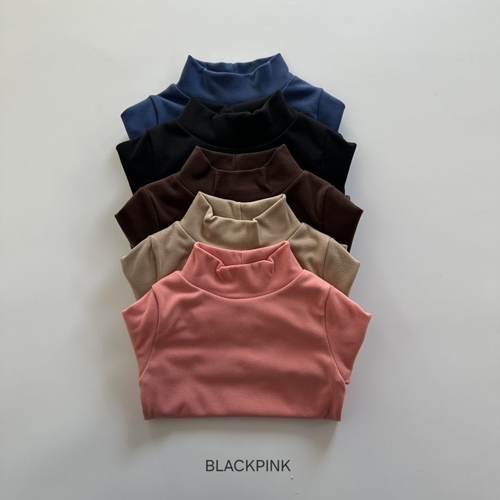 Black Pink - Korean Children Fashion - #todddlerfashion - Soft Cozy Half Turtleneck Tee