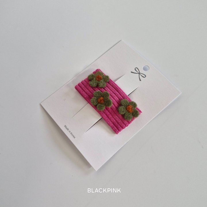 Black Pink - Korean Children Fashion - #toddlerclothing - Corduroy Flower Snap Pin - 10