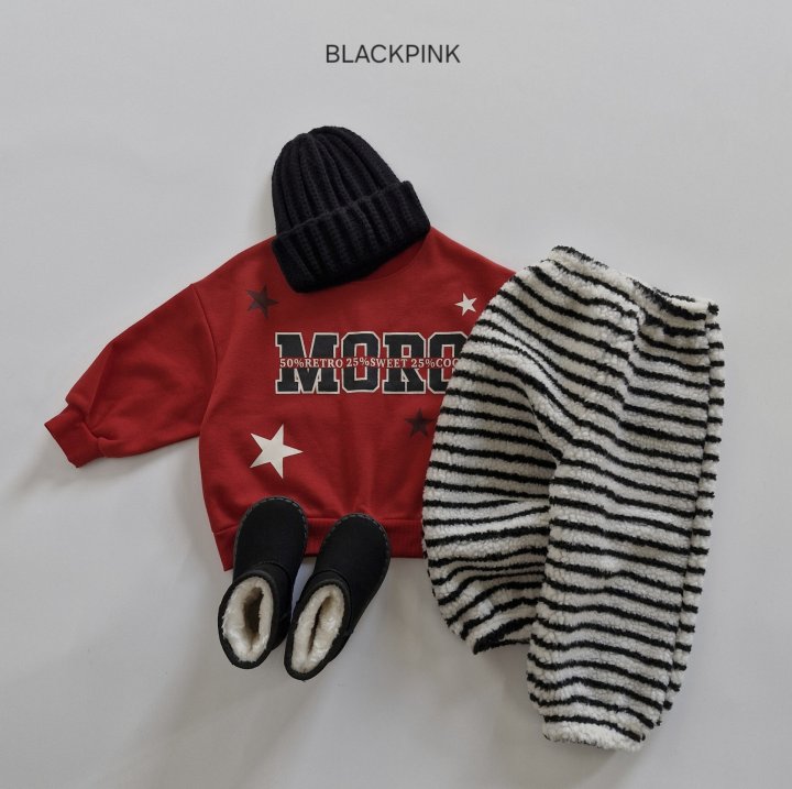Black Pink - Korean Children Fashion - #toddlerclothing - Star Fleece Sweatshirt - 3