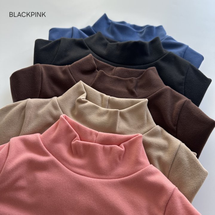 Black Pink - Korean Children Fashion - #toddlerclothing - Soft Cozy Half Turtleneck Tee - 2