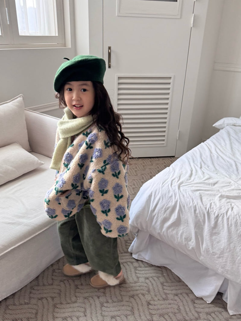 Bon Bon Butik - Korean Children Fashion - #littlefashionista - Flower Fleece Jacket - 3