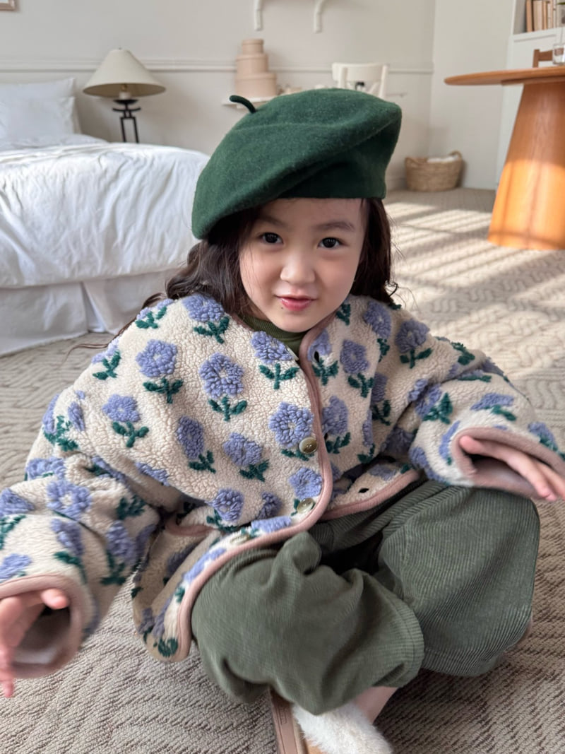 Bon Bon Butik - Korean Children Fashion - #littlefashionista - Flower Fleece Jacket - 4