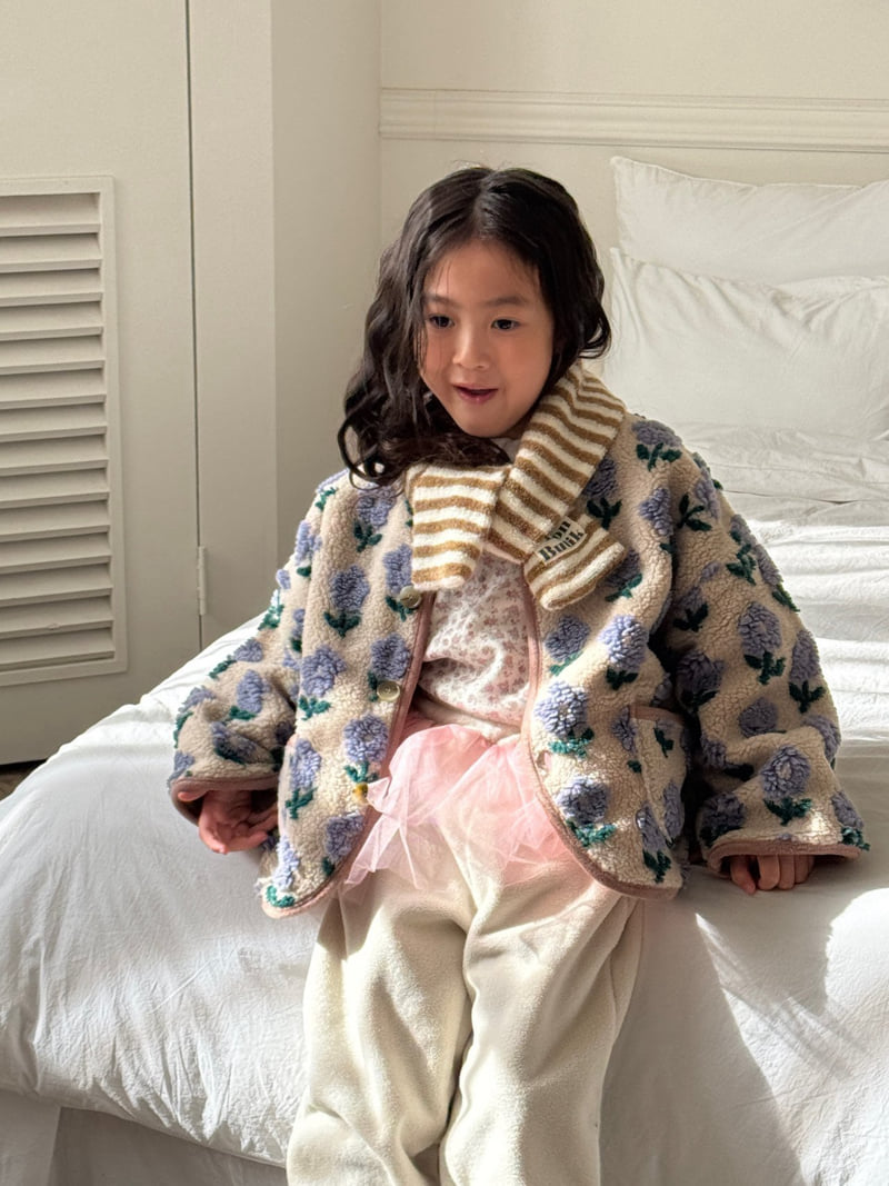 Bon Bon Butik - Korean Children Fashion - #stylishchildhood - Flower Fleece Jacket - 9