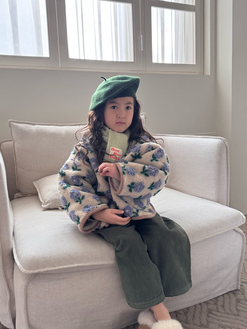 Bon Bon Butik - Korean Children Fashion - #todddlerfashion - Flower Fleece Jacket - 7