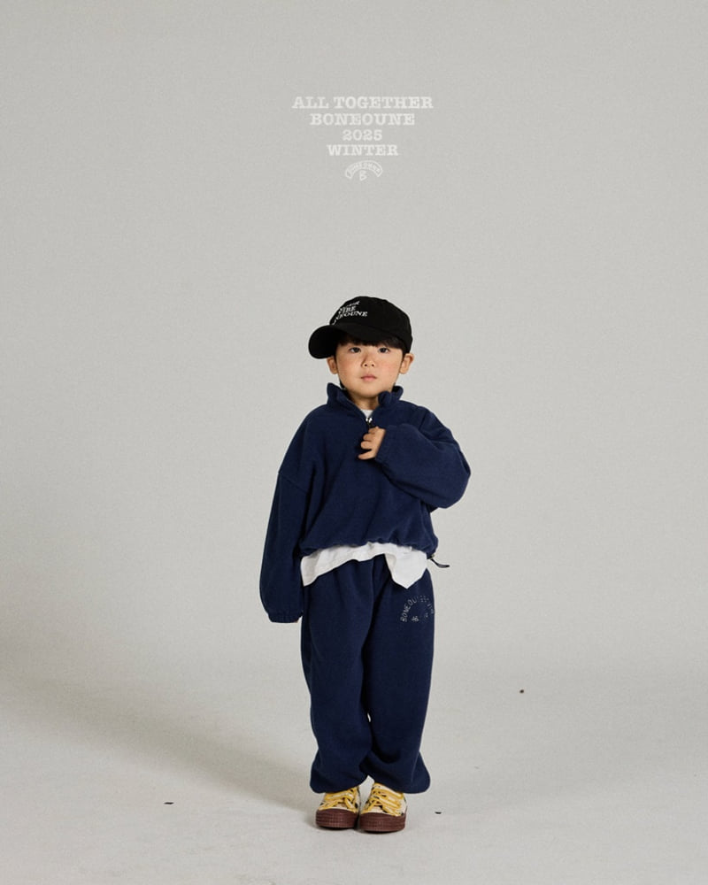Boneoune - Korean Children Fashion - #Kfashion4kids - Rose Crop Half-Zip - 12