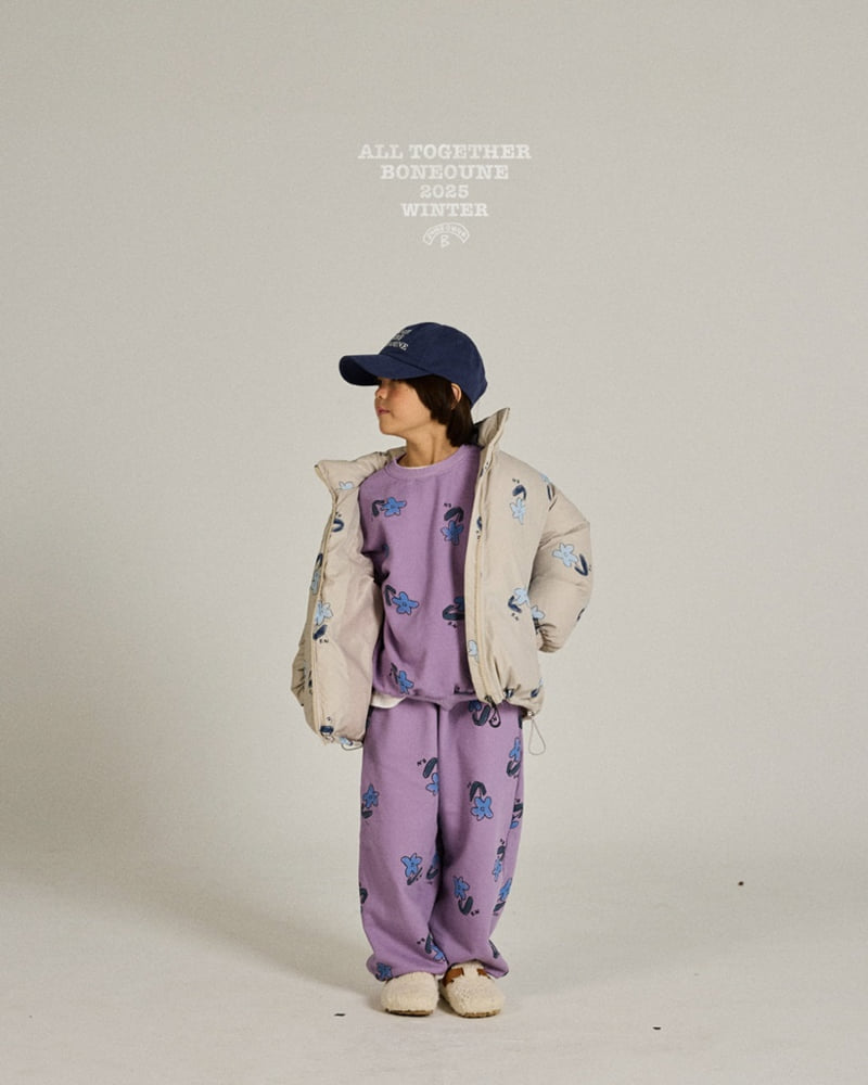 Boneoune - Korean Children Fashion - #childofig - Blue Flower Duck Down Jacket (Junior) - 5