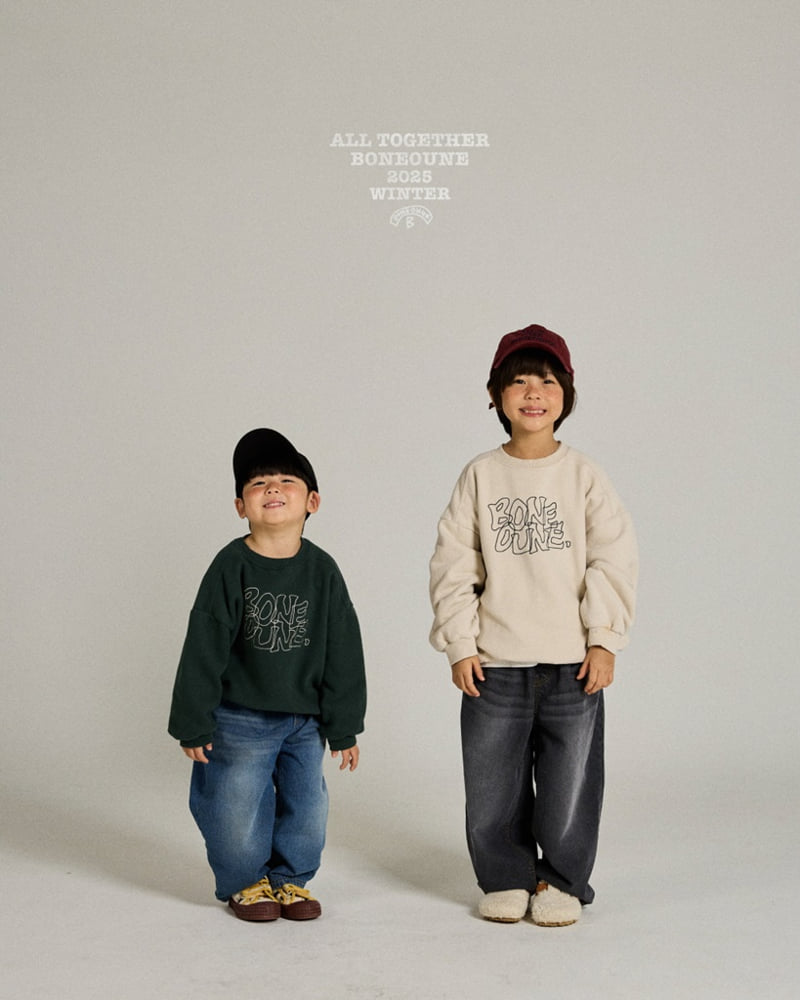 Boneoune - Korean Children Fashion - #childrensboutique - Graphic Embroidery Sweatshirt - 2